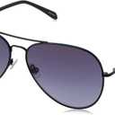 Fossil Men's Male Sunglass Style FOS 3104/ G/ S Aviator, Matte Black, 61mm, 14mm