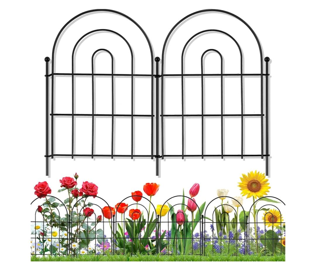 18 Pack Decorative Garden Fence Animal Barrier: 17 in(H) x 18 ft(L) Border Flower Rabbit Garden Fencing Small Arched Rustproof Metal No Dig Fence Landscape Decor for Yard