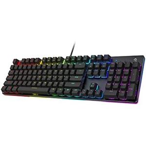Black Shark RGB Mechanical Gaming Keyboard LED Backlit Wired Keyboard with Red Switches, Fully Programmable, Anti-Ghosting 104 Keys for Desktop PC, Sixgill K2