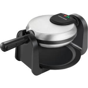BLACK+DECKER Flip Waffle Maker, Silver, WM1404S, 4 Belgian Waffles