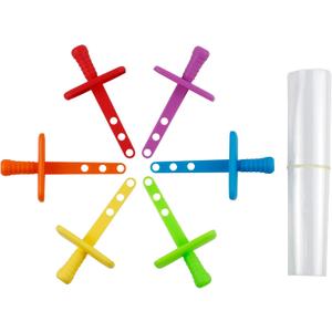 Aichoof Rainbow Ice Pop Molds, 6 Reusable Popsicle Sticks And 6 Food Storage Freezer Bags, BPA Free