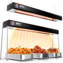 PYY 36 Inch Food Heat Lamp - Aluminum Infrared Strip Heater Overhead Food Warmer Light Electric Commercial Grade for Restaurant Buffet Catering Kitchen 750W (36''Dual-purpose, Black)