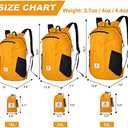 4Monster Hiking Daypack, Water Resistant Lightweight Packable Backpack for Travel Camping Outdoor (A-orange, 16L)