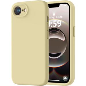 LOVE 3000 Designed for iPhone 16e/17e Case, Premium Silicone with [Soft Anti-Scratch Microfiber Lining] Shockproof Protective Phone Case for Men Women Girls 6.1", Creamy Yellow