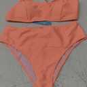 Popvil High Waisted Bikini Sets for Women Sporty Two Piece Swimsuits Teen Bathing Suit, M