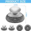 Stainless Steel Wool Scrubber with 2 Replacement Pads - Clean Metal Pans, Pots, Grills & More (4pcs)