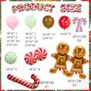 Christmas Balloon Garland Arch Kit 126Pcs Large Gingerbread Man Cane Foil Red Green Lollipop Candy & Mint Pink Cocoa Balloons for Xmas New Year Party Decorations