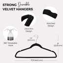 HOUSE DAY Premium Velvet Hangers 50 Pack Black, Non-Slip Flocked Felt Hangers, Sturdy Clothes Hangers with 360 Rotatable Hook, Heavy Duty Coat Hanger, Durable Slim Hanger for Closet Space Saving