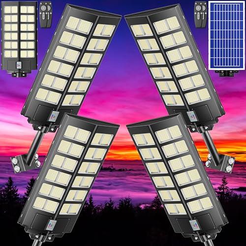 Vzyhik 9000W Commercial Solar Parking lot Lights, 260000LM Solar Street Lights Outdoor Waterproof Wide Angle Lamp with Remote, Outdoor Motion Sensor Light for Parking Lots and Yard