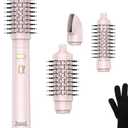 Rotating Blow Dryer Brush,3 in 1 Rotating Hair Dryer Brush Spinning with Detachable Brush(2" & 1.5"),3 Heats and 2 Speeds Spin Hot Air Brush for Curl,Straight