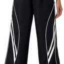 Women's Wide Leg Track Pants Baggy Y2k High Waisted Dance Parachute Trousers Steertwear S