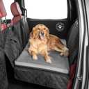 Ruff Liners XL Back Seat Dog Bed Cushion, Gray As Seen on Shark Tank for XL Seat Extenders/Floor Covers Waterproof, Machine-Washable Backseat Dog Bed with Rebound Foam