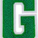 1 PCS 4.0" Green Chenille Letter Patches, Iron on Patches for Hats Clothes Bags Backpacks Jeans, Initial Large Varsity Letters,DIY Accessories (Letter G)