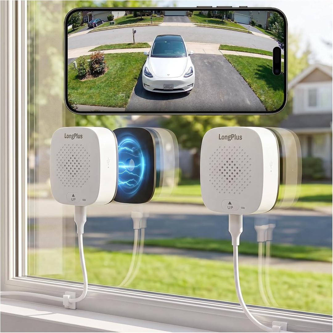 LongPlus 5MP 3K Window Camera 2 Pack, 5G & 2.4GHz WiFi Window Cameras for Home Security, Safeview Camera with AI Person/Car Detection, 24/7 Recording, Easy Quick Install, 2-Way Audio