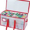 Portable Waterproof Christmas Decoration Ball Storage Box - Stores 128 Ornaments, 3-inch Balls, 8 Independent Layered Trays, Foldable for Easy Access