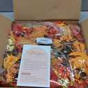 Waipfaru Fall Decor, Fall Wreaths for Front Door, Autumn Wreath with Lights and Welcome Sign, 20'' Outdoor Reef for Thanksgiving Farmhouse Front Porch Patio Decoration (1 Pack, Orange)