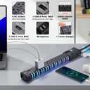4200J Expandable RGB Power Strips with PC Surge Protection PD 20W Fast Charging Station for 1USBC&1USBA Ports 6 Outlets Desk Gaming Room Power Strip Multiple Devices Home Offices Extension Cord Black
