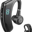 V9 Bluetooth Earpiece, Single Ear Hook Earphone, 14 Hours Talktime, Noise Cancelling Bluetooth Headset for Sports Driving Business