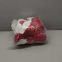 Thyle 10 Pcs Christmas Burgundy Red Velvet Chair Sashes 6 x 108 Inch Large Red Bows Chair Cover with White Fluff Decoration for Xmas Wedding Event Holiday Banquet Party