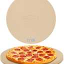 Unicook Pizza Stone for Grill Oven, 15 Inch Round Baking Stone, Heavy Duty Cordierite Bread Cooking Pan, Thermal Shock Resistant, Ideal for Making Crisp Crust Pizza, Bread and More, Includes Scraper
