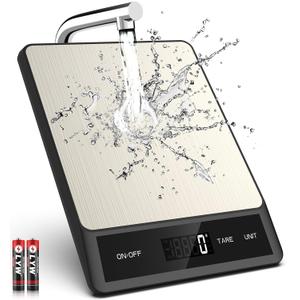 Mik-Nana Food Scale, Digital Kitchen Scale with 6 Units Tare Function & LCD Display, 11lb Stainless Steel Weight Grams and Ounces for Baking, Cooking and Meal Prep (Batteries Included)