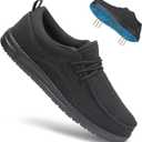 VikoViren Steel Toe Shoes for Men Slip On Safety Work Shoes Non Slip Puncture Proof Indestructible Lightweight Steel Toe Loafers Comfortable Construction Sneakers, M12