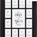 School Year Picture Frame K-12 Collage Photo Graduation Black Solid Wood Frames for Wall Hanging and Table Top Display 13 Openings White k-12 Kindergarten to 12th Grade High