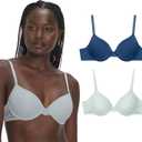 Maidenform, Push Women, Underwire Bra with Adjustable Straps 2-Pack (34C, Navy Eclipse/Salty Pepper Grey)