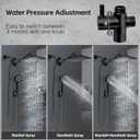 Shower Head,10Rain Shower Head with Handheld Spray Combo with 11'' Angle Adjustable Extension Arm/Flow Regulator/Shower System,High Pressure Rainfall Shower Head Clean Bathroom,Matt Black