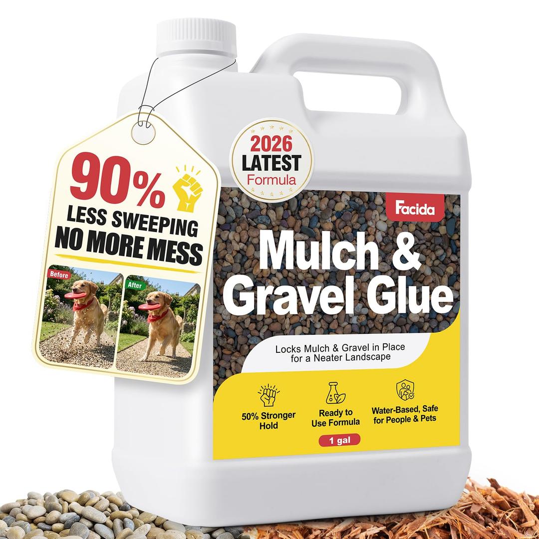 Rock and Mulch Glue for Landscaping - 128 fl oz Fast Dry Mulch Glue