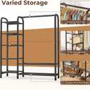 Heavy Duty Clothes Rack with 5 Tiers Shelves, Max Load 670LBS, Portable Freestanding Multi-Functional Metal Clothing Rack with Hanging Rods Organizer System for Bedroom Closet Wardrobe, Black