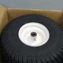 2 Pieces 15x6.00-6 Front Lawn Mower Tires & Wheels - NHS Alloy Steel - for Husqvarna Craftsman, John Deere 100 & D100 Series Riding Mowers and Lawn Tractors - 3" Centered Hub, 3/4" Bushings