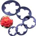 SK 5-Piece Peony Fondant Cutters Set Sugarcraft Modeling Tools Kit for Cake Decoration Black