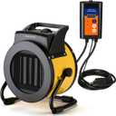 Aarcinhke Greenhouse Heater with Digital Thermostat, 1500W Electric Grow Tent Heaters, 3S PTC Fast Heating, 3 Modes Adjustment, Overheat Protection for Patio, Grow Tent, Greenhouse, Outdoor, Yellow