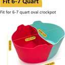 Magikichen Silicone Crock pot Liners,Slow Cooker Liners, 6-7 Quart Oval Reusable Crock pot Divider Insert,BPA-Free, Dishwasher Safe