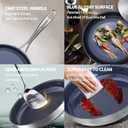 titaudou Frying Pan 10" Nonstick Frying Skillet, Titanium&Stainless Steel Pot Egg Cooking Pan, PFAS-Free, PFOA Free, Dishwasher and Oven Safe, Compatible with All Cooktops