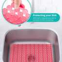 Bligli 2-Pack Kitchen Sink Mat: PVC Eco-Friendly Adjustable Sink Protector | Sink liner Pad | Dish Drying Mats, Easy to Clean & DIY Cut | 15.7 x 11.8 inch (Red)