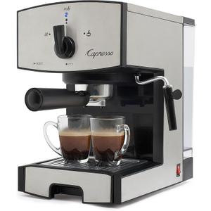 Capresso 117.05 Stainless Steel Pump Espresso and Cappuccino Machine EC50, Black/Stainless