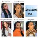 Pre Stretched Braiding Hair Extensions 26 Inch 6 Packs Long Braid Hair Yaki Texture Professional Prestretched Peach Pink to Lake Blue Braiding Hair For Women (Peach Pink/Lake Blue, 26 inch)
