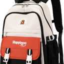 Rolling Backpack for Girls Elementary Middle School Bags, Girls Backpack for Kids with 6 Wheels, Black+Orange