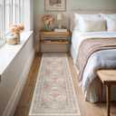 Runner Rug 2x8 Runners for Hallways Non Slip Washable, Vintage Hallway Runner Rugs for Living Room, Low Pile Soft Hallway Rug for Kitchen Bedroom Laundry Room Rug(Orange,2'x8')