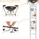 SUNNYPARK Bird Bath with Trellis Outdoor, Antique Garden Iron Trellis with Decorative Butterflies Detachable Bird Bowl Metal Potted Plants Support for Climbing Flowers