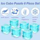 6 Pack Stress Balls Ice Cube with Snowflakes Inside, Sensory Squishy Ice Squeeze Toy Fidget Slow Rise Squishy Balls for Kids and Adults Anxiety Relief, Birthday Gifts Party Favors, Classroom Prizes, 1.4 inches