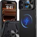 Magnetic for iPhone 17 Pro Case,[Compatible with Magsafe][Slide Camera Cover][Kickstand][Military Grade Protection] Shockproof Rugged Case for iPhone 17 Pro,Black