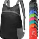 20L Ultra Hiking-Daypack Lightweight Foldable Travel Packable Backpack for Camping Cycling Outdoor, Black