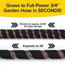 Pocket Hose 25 FT Copper Bullet Expandable Garden Hose w/10 Pattern Thumb Spray Nozzle AS SEEN ON TV 650psi 3/4 in Patented Lead-Free Ultra-Lightweight Solid Copper Anodized Aluminum