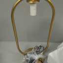 Mid Century Modern Table Lamp White Glass Shade Nightstand Lamp Small Gold Table Lamp for Bedside Bedroom Living Room Office