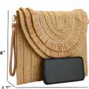 Gets Straw Clutch Purse for Women, Woven Beach Bag Summer Corssbody Purse Small Rattan Shoulder Bag for Travel (Raffia Fringed Khaki)