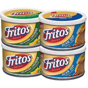 Fritos, Bean Dip and Jalapeno Cheddar Dip Variety Pack, 9 Ounce (Pack of 4) (EXP 12/29/26)