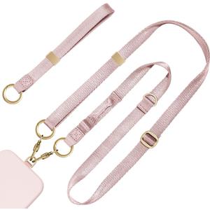 Posadina Phone Lanyard 2 in 1, Anti Theft Phone Strap Crossbody for Women, Adjustable Phone Wrist Strap
